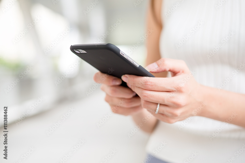 Close up of Woman use of cellphone