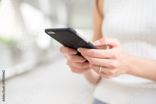 Close up of Woman use of cellphone