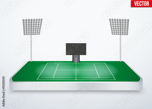 Concept of miniature tabletop Tennis court