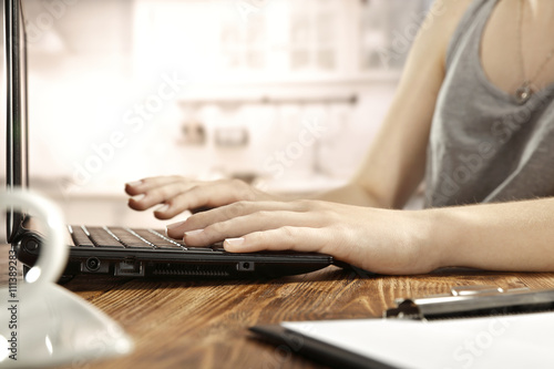 woman hands writing 
