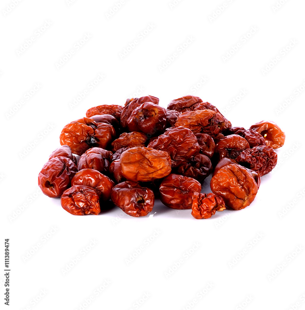 Chinese jujubes on white background Chinese jujubes on white background