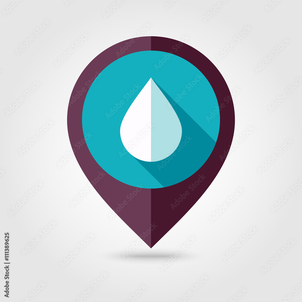 Water Rain Drop flat pin map icon. Weather Water Rain Drop flat pin map icon. Weather