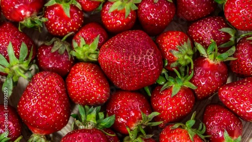 Wallpaper Mural Fresh Strawberry Close-up Rotating. Seamless Looping Motion. Torontodigital.ca
