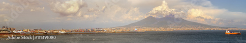 Napoli and mount Vesuvius at sunset in a summer day © boule1301
