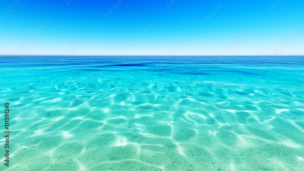 Fototapeta premium Tropical sea sky clouds blue