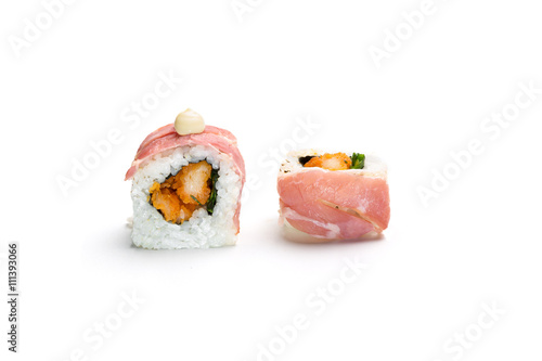 uramaki isolated on white background