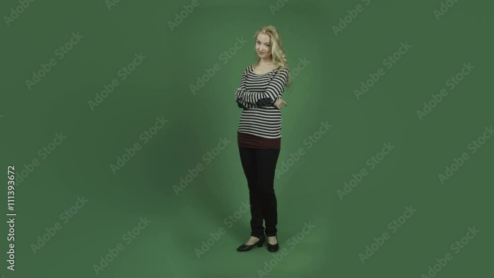 caucasian woman isolated on chroma green screen background smiling confident caucasian woman isolated on chroma green screen background smiling confident