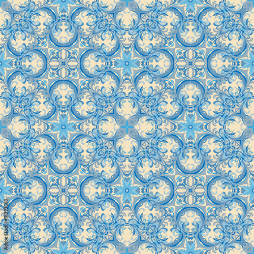 Wallpaper in the style of Baroque. A seamless vector background. 