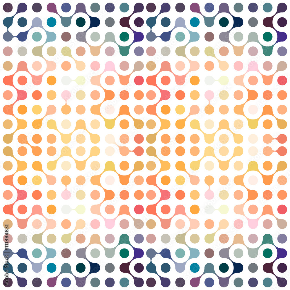 multicolor molecules seamless pattern