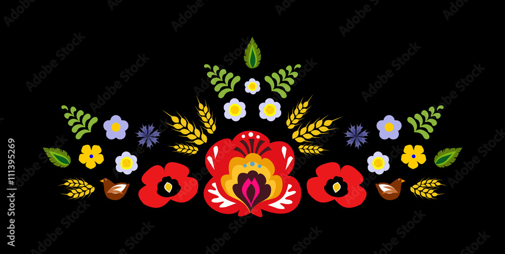 Polish folk decorative element vector 