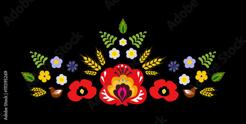 Polish folk decorative element vector 