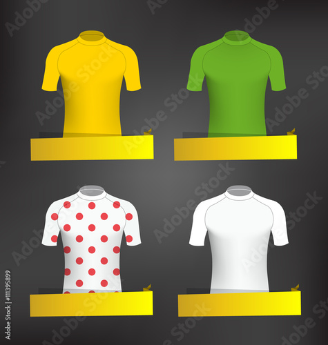 Cycling Jerseys Vector Set with blank Banner