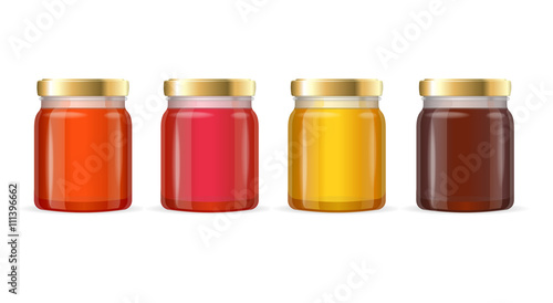 Jar Glass with Jam. Vector