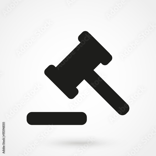 Hammer judge icon vector