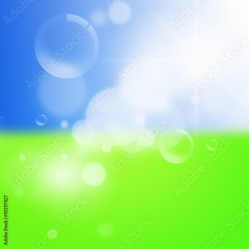 Spring time abstract background green, light and sunny