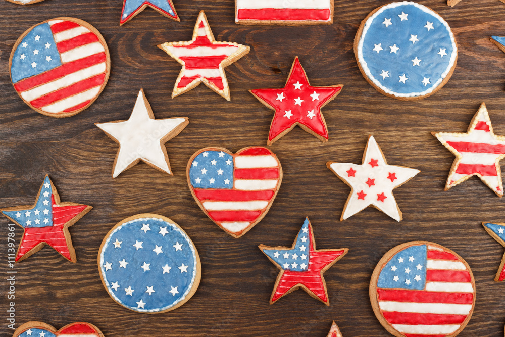 Obraz premium Cookies with American patriotic thematic color