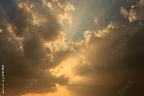 Sunlight with cloud on blue sky