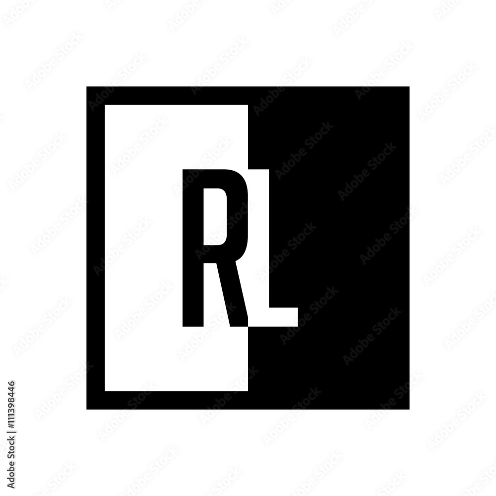 Fototapeta premium initial square half logo