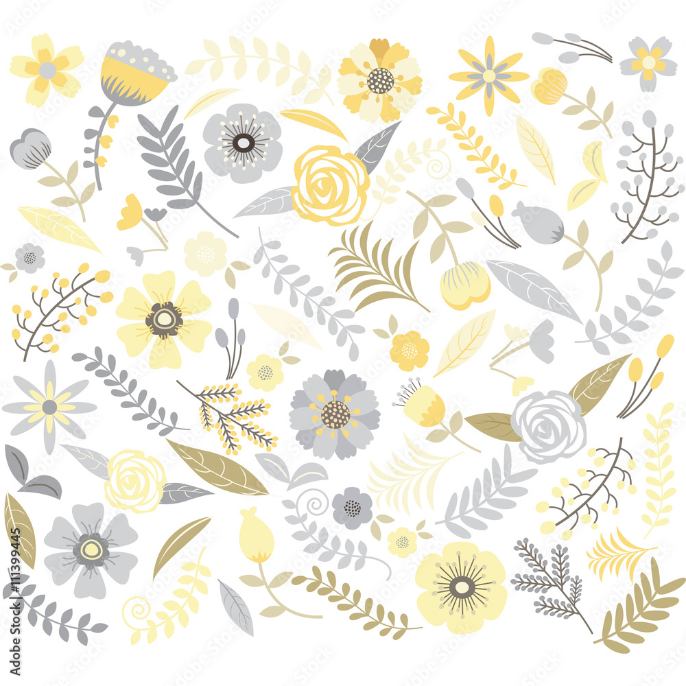 Obraz premium Wedding Floral Pattern set