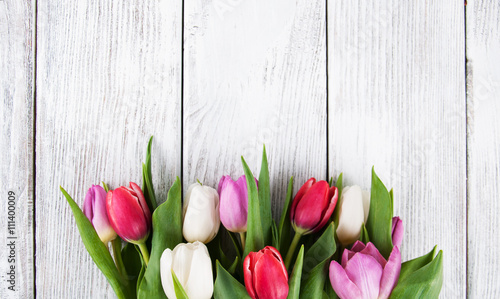 Fototapeta Naklejka Na Ścianę i Meble -  bouquet of fresh spring tulips