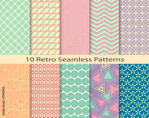 Retro patterns, seamless patterns,Pattern Swatches, vector, Endless texture can be used for wallpaper, pattern fills, web page,background,surface 