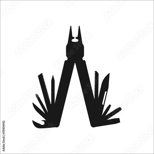 Pocket tourist knife sign simple icon on background