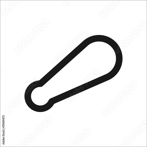 Carabiner isolated sign simple icon on background