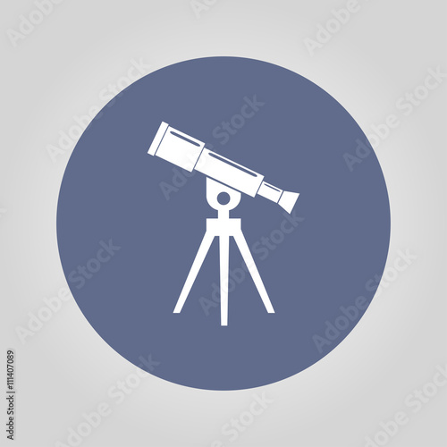 Telescope icon. Flat design style.