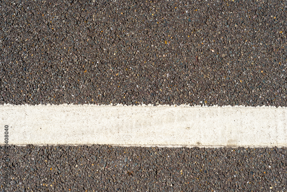 Fototapeta premium Single Horizontal White Painted Road Marking