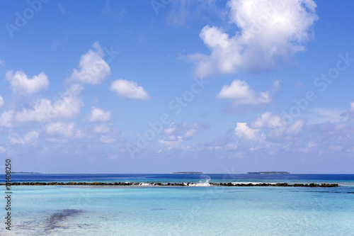 landscape with a tropical beach in the Maldives