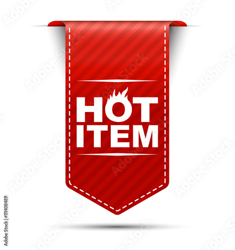 hot item, banner hot item, red banner hot item, red vector banne