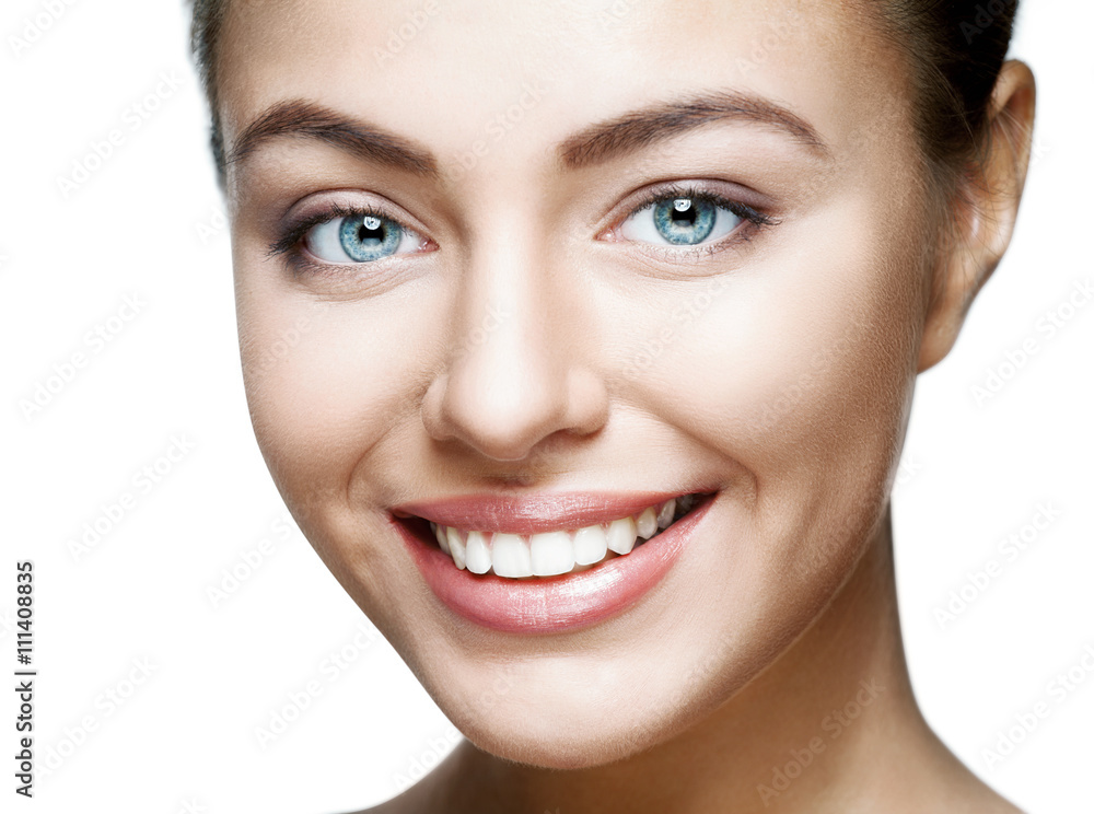 Close up portrait of beautiful young happy smiling woman. Close up portrait of beautiful young happy smiling woman.