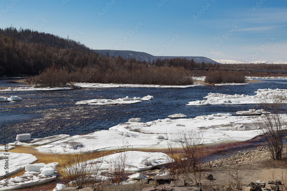 ice drift on the Chulman river