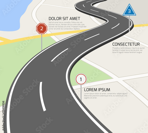 Road vector infographic