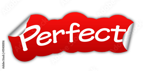 perfect, sticker perfect, red sticker perfect, red vector sticke