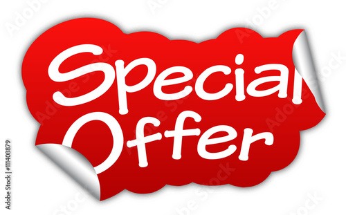 special offer, sticker special offer, red sticker special offer,