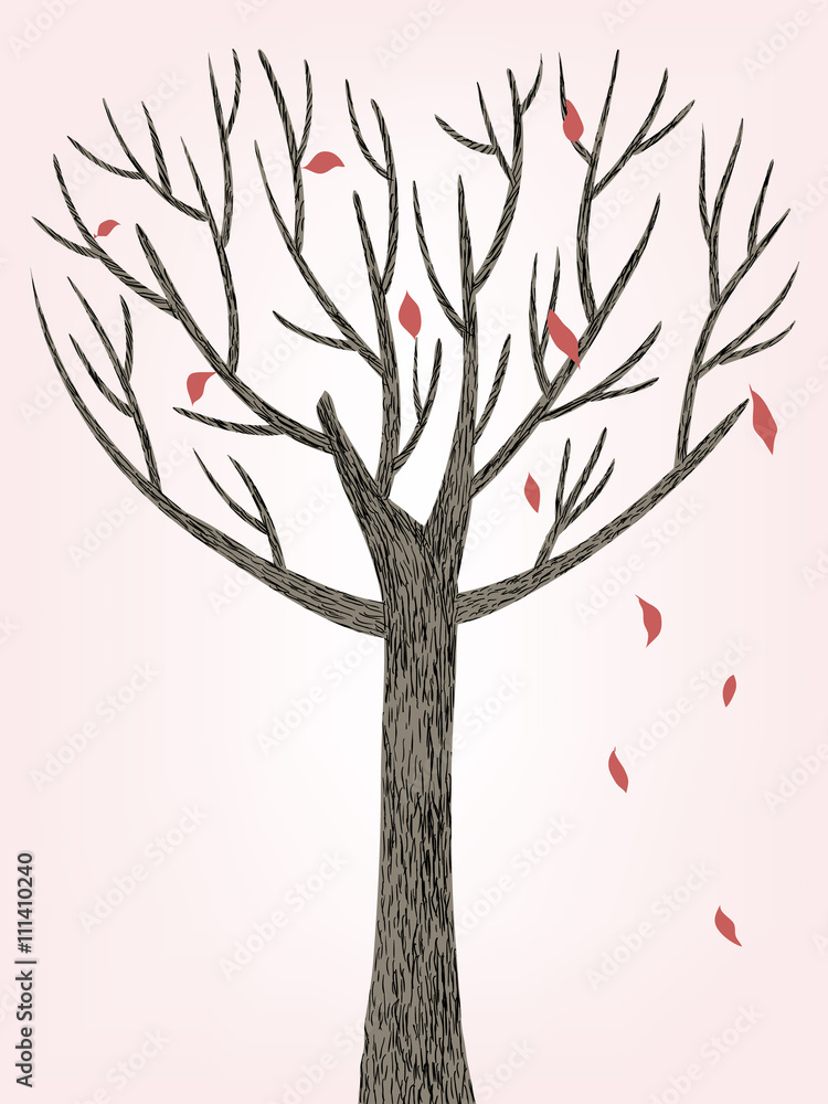 Naklejka premium Hearted shape tree