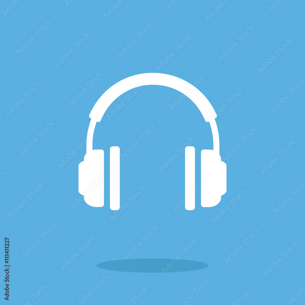 White headphones icon. Vector illustration White headphones icon. Vector illustration