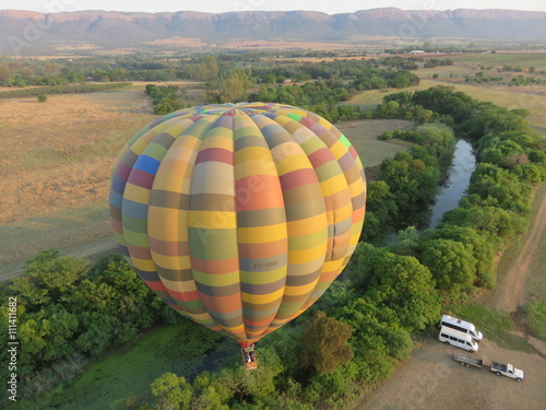 Hot air balloon ride in the early morning