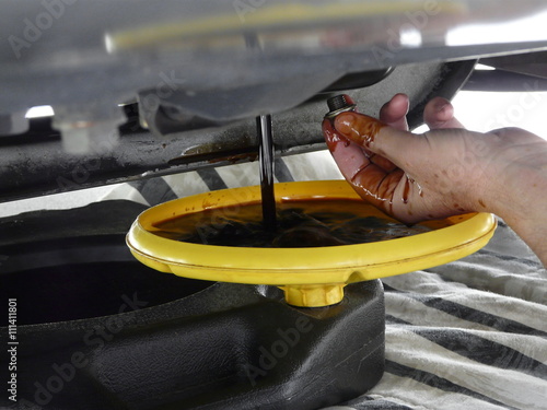 Draining Oil for Car Oil Change