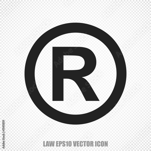 Law vector Registered icon. Modern flat design.