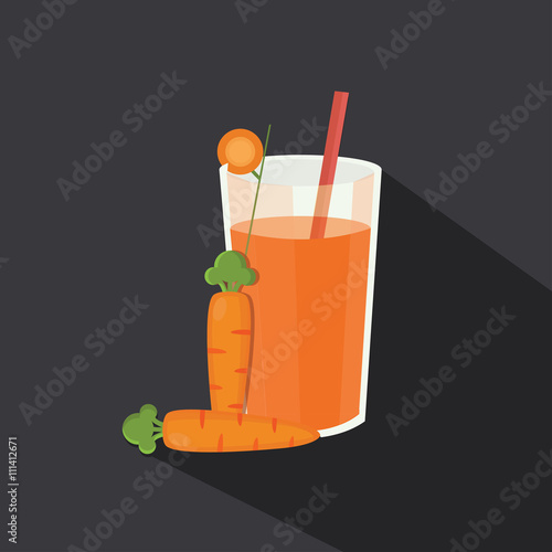 Abstract vector fresh carrot juice icon