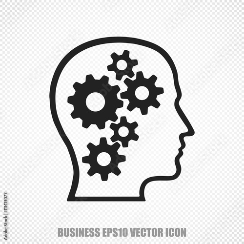 Business vector Head With Gears icon. Modern flat design.