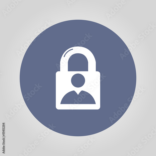 lock icon. Flat design style.