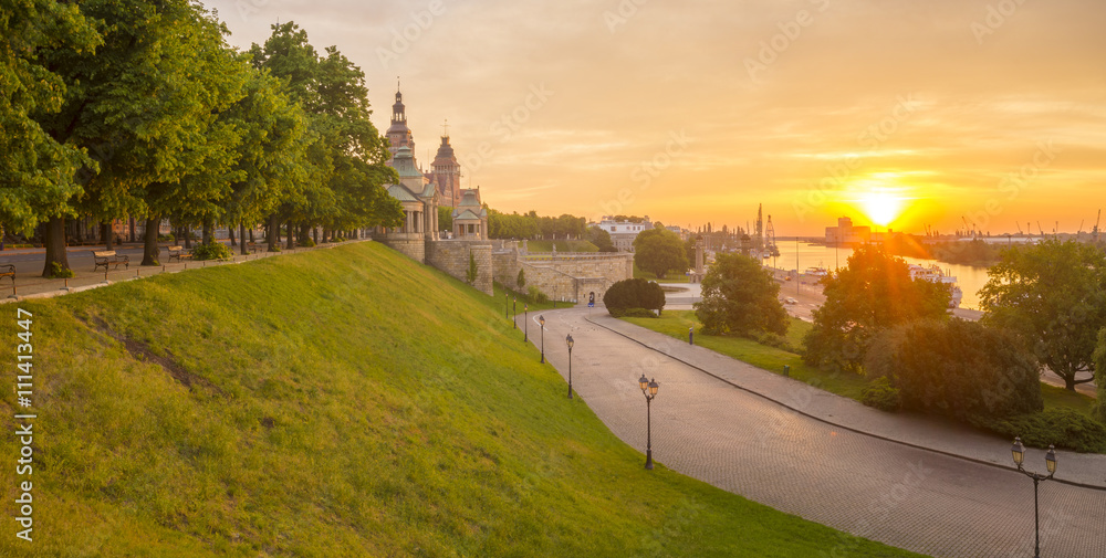 Obraz premium Wały Chrobrego,(tarasy Hakena),Sczecin,Polska 