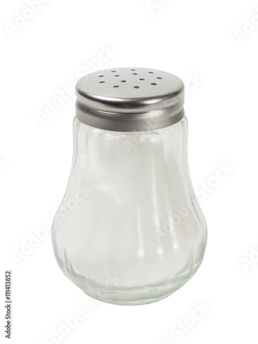 Salt shaker on white