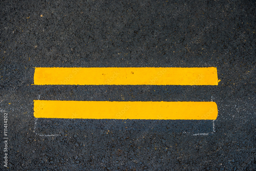 Fototapeta premium Asphalt road, yellow line on the new road