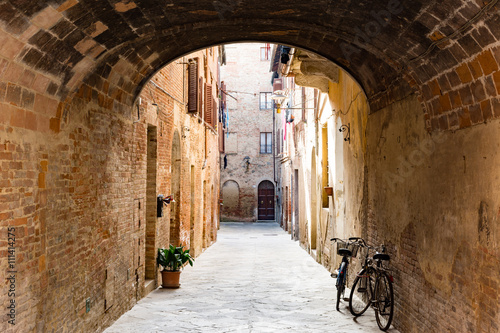 View of an alley in a Tuscan town