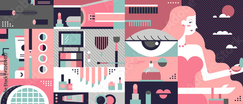 Cosmetic background abstract flat