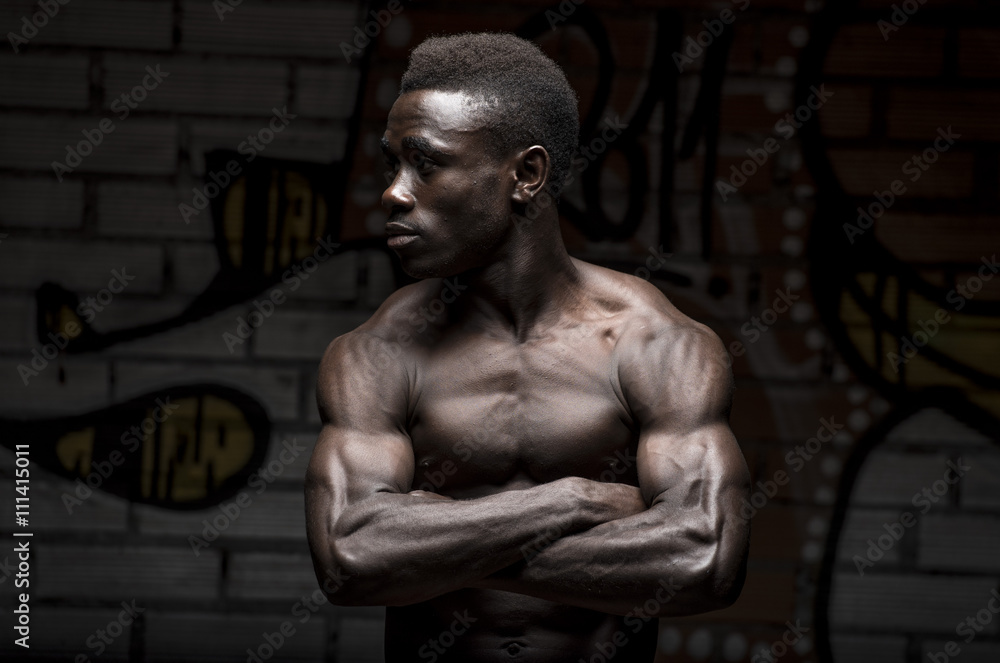 Portrait of a black man bodybuilder Portrait of a black man bodybuilder